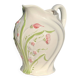 Pichet en barbotine fleurs roses vintage