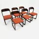 6 Baumann sled chairs in rosewood from the 1960s.