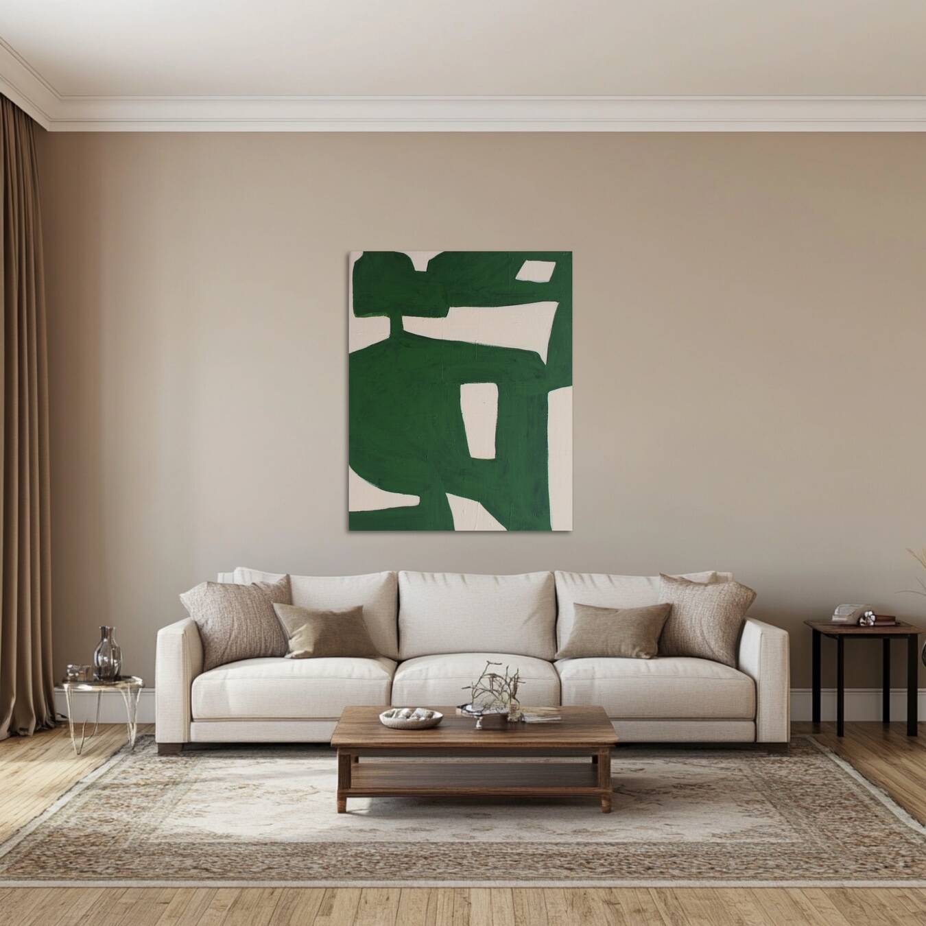 Peinture sur toile Organic vert