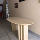 Vintage travertine oval table