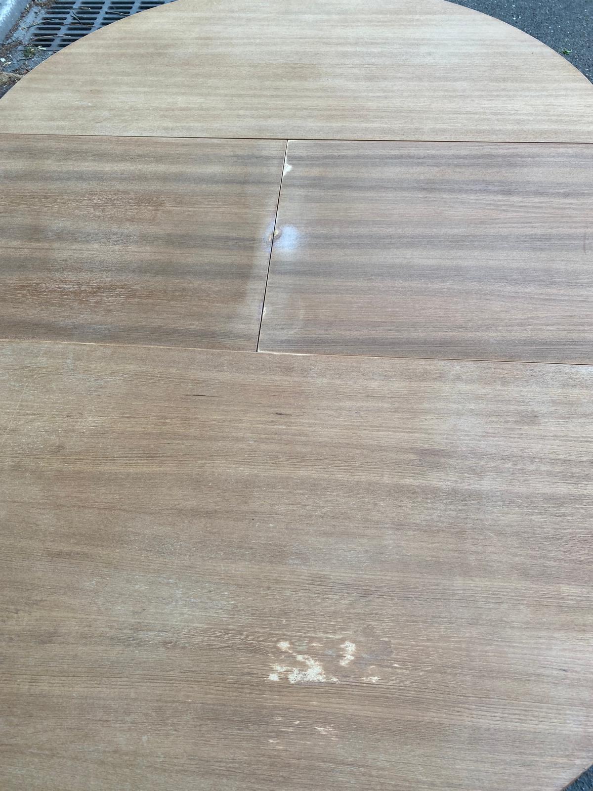 Scandinavian round extendable dining table renovated light oak 172cm