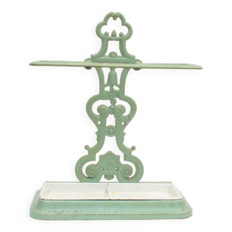 Enameled cast iron umbrella stand and basin, 19th century