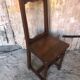 Old vintage raw wood lorraine chair