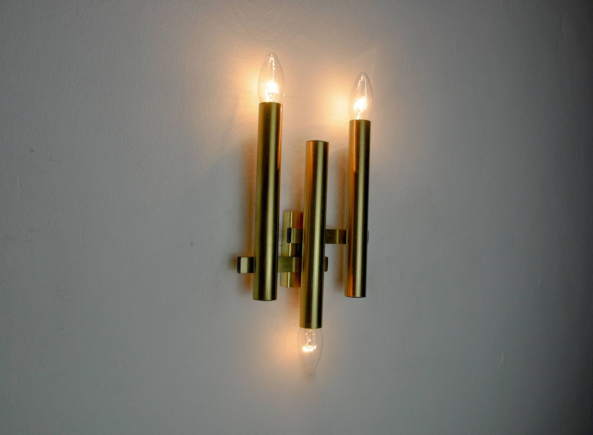 TUBULAR WALL LIGHT FROM MAISON SCIOLARI, 3 LIGHTS, ITALY, 1970