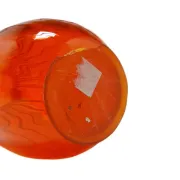 ABM Vase, mid-century modern, orange glass, Poland, 1970s