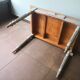 Table en bois bureau patine grise
