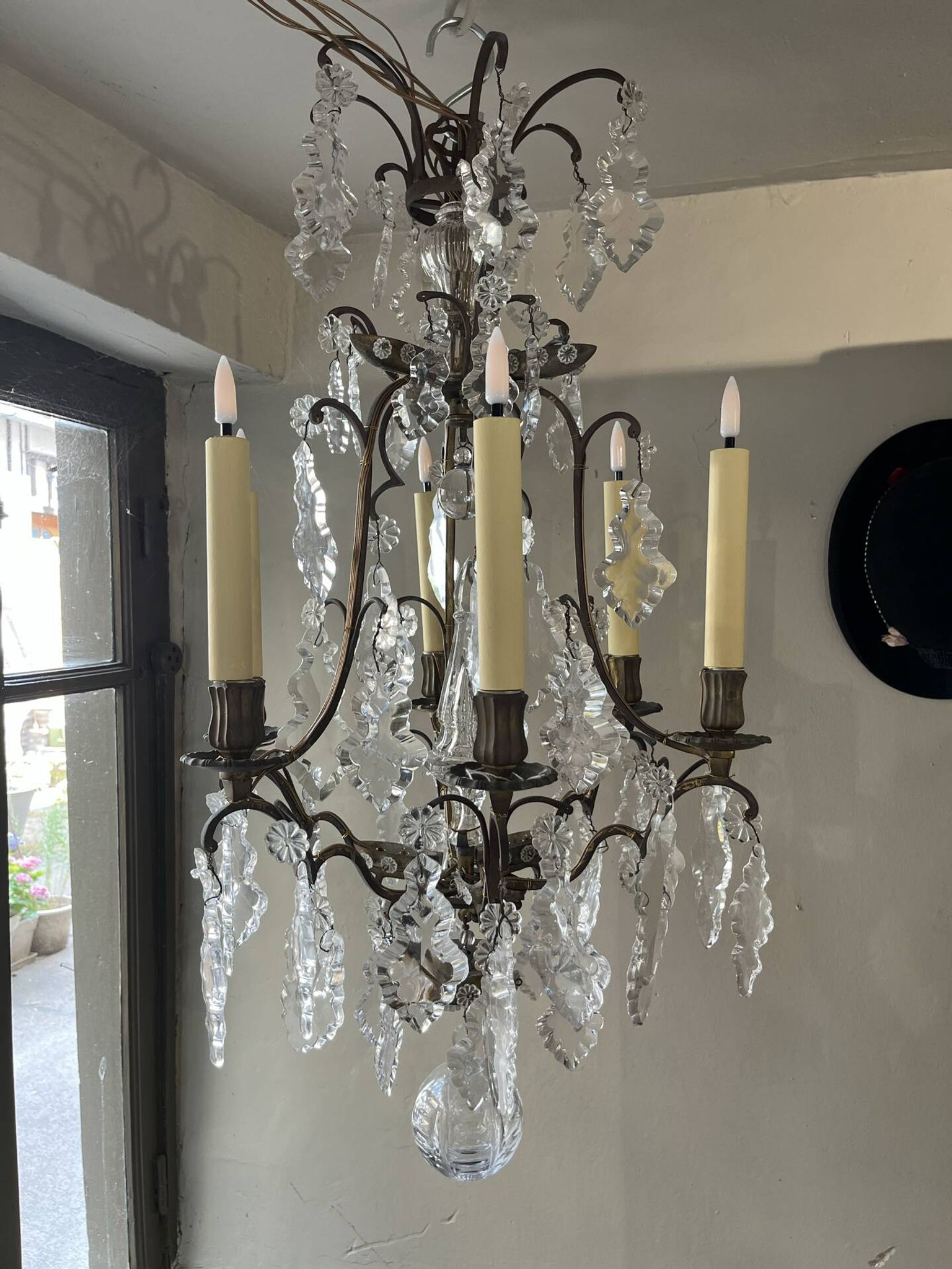 Crystal pendant chandelier 19th century