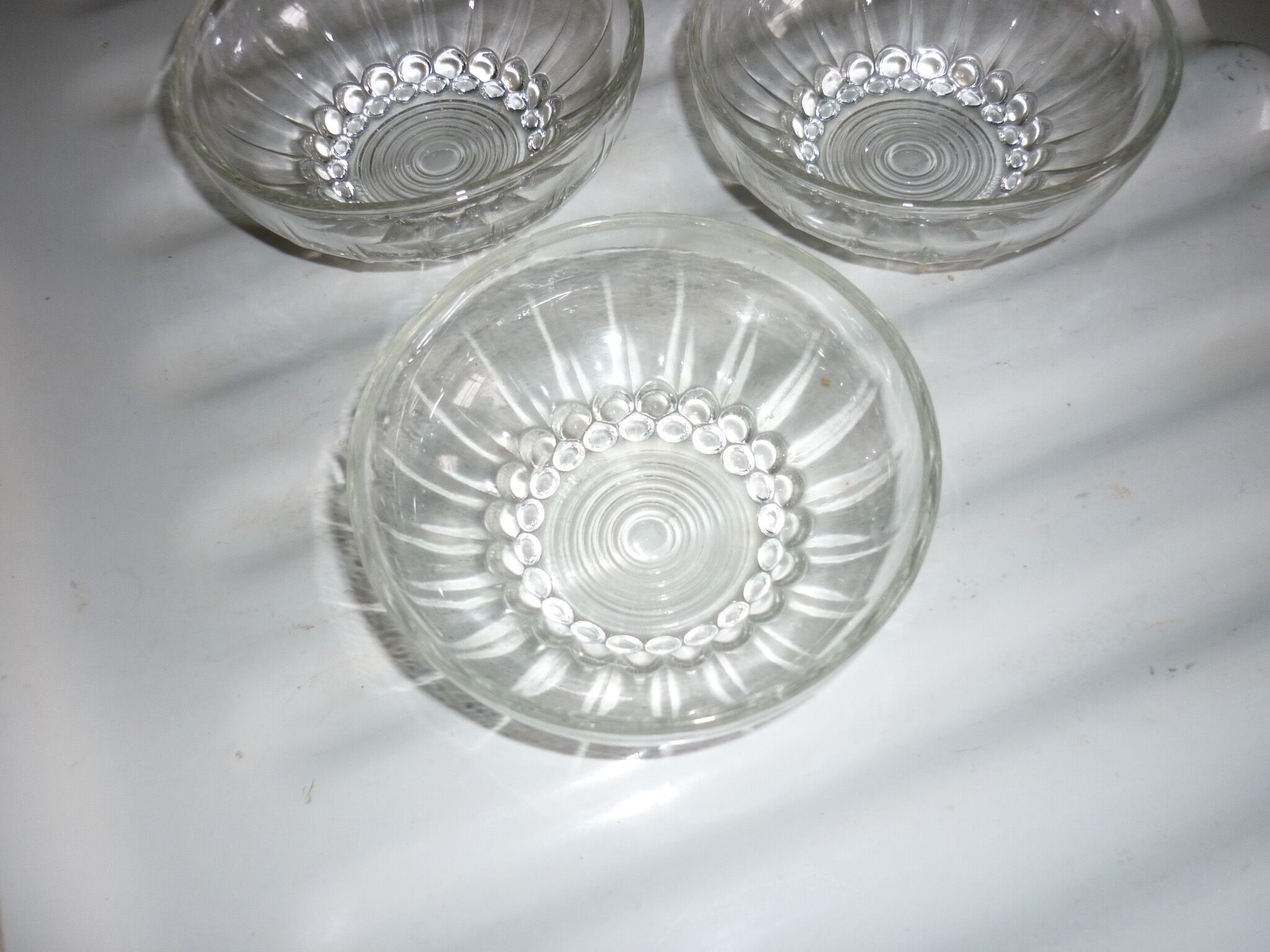 4 beaded glass ramekins