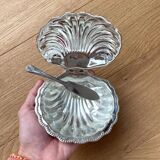 Chrome shell butter dish from the 70s