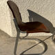 Pair of leather and chromed metal chairs year 70