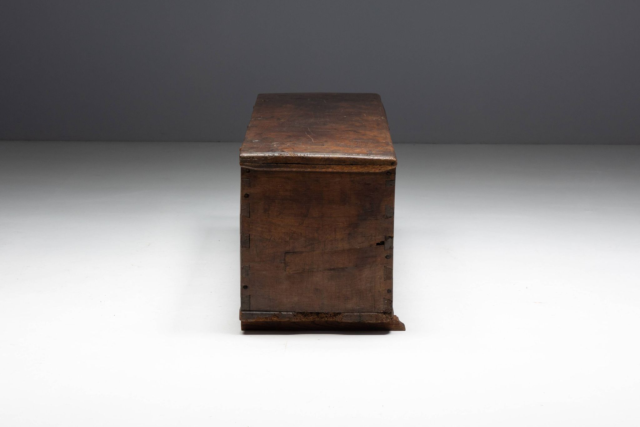 Antique wooden storage chest, France, late 18th century