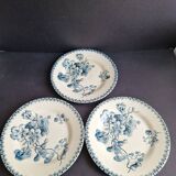 Ensemble de 6 assiettes à dessert Gien terre de fer modèle Capucines