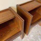 2 Scandinavian bedside tables in dark wood