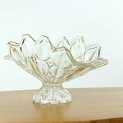 Large Pressed Glass Bowl, Tulip Collection Hermanowa Hut, 1957