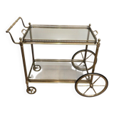 Neoclassical style rolling table in silvered brass