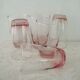 Set de 6 verres à eau roses vintage