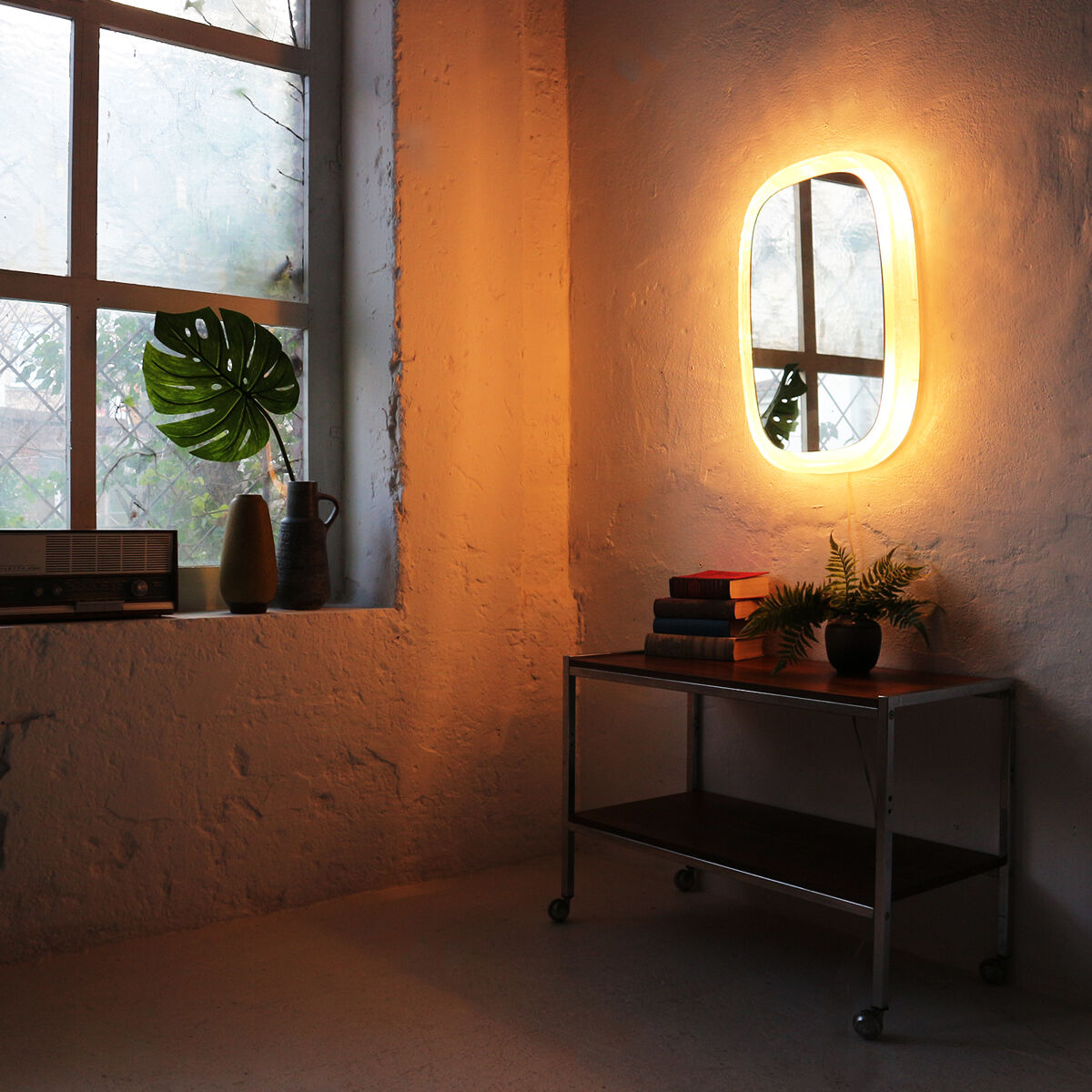 Miroir rétro éclairé 70 - 42x65cm