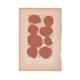 Painting on book page - B138 col. terracotta signed Eawy
