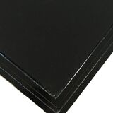Pedestal table or side table Black smoked glass Three levels