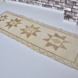 White And Brown Floral Runner Carpet sku 2069