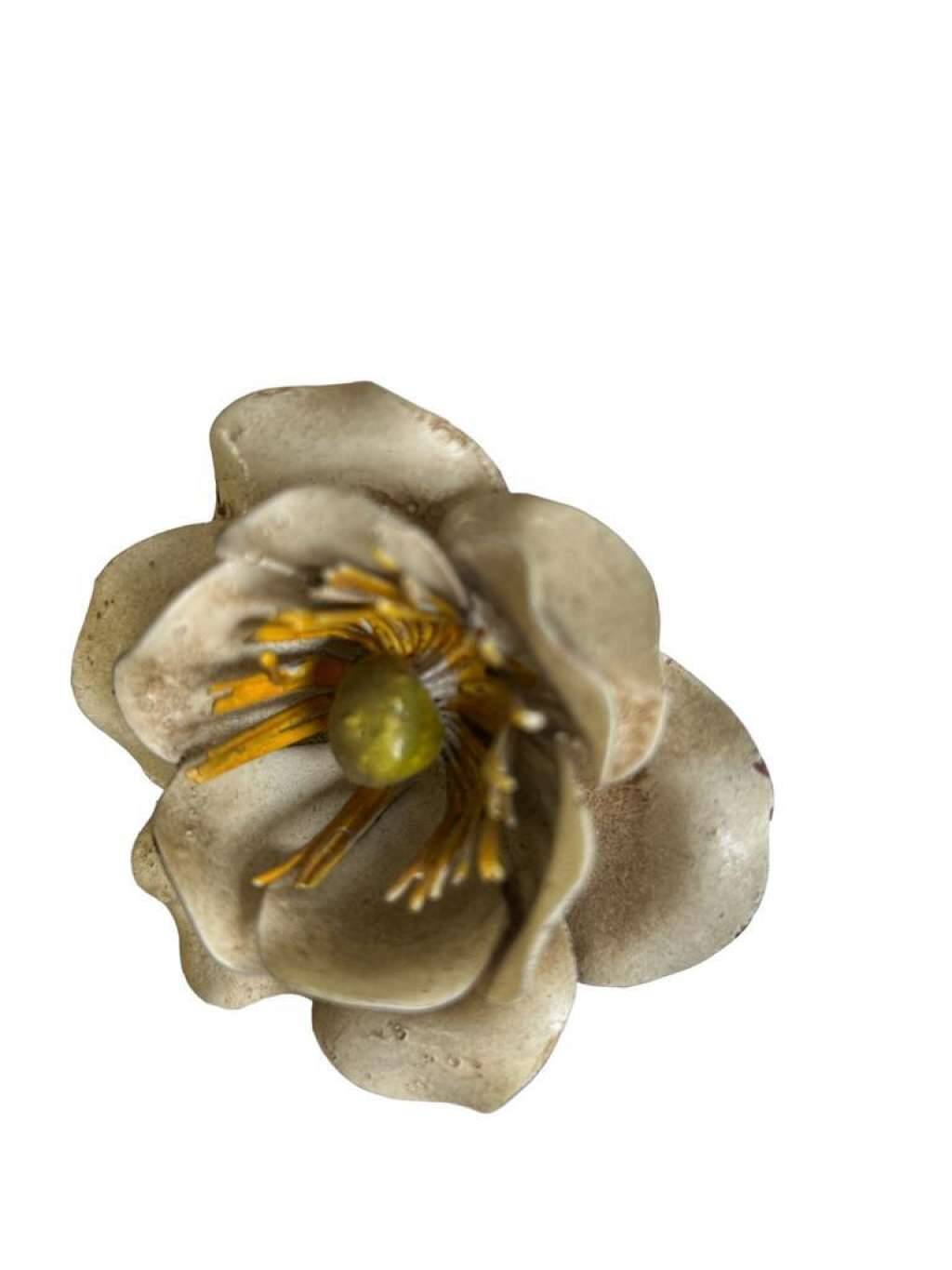 Vintage wheat 'golden' wall light with flowers: french style