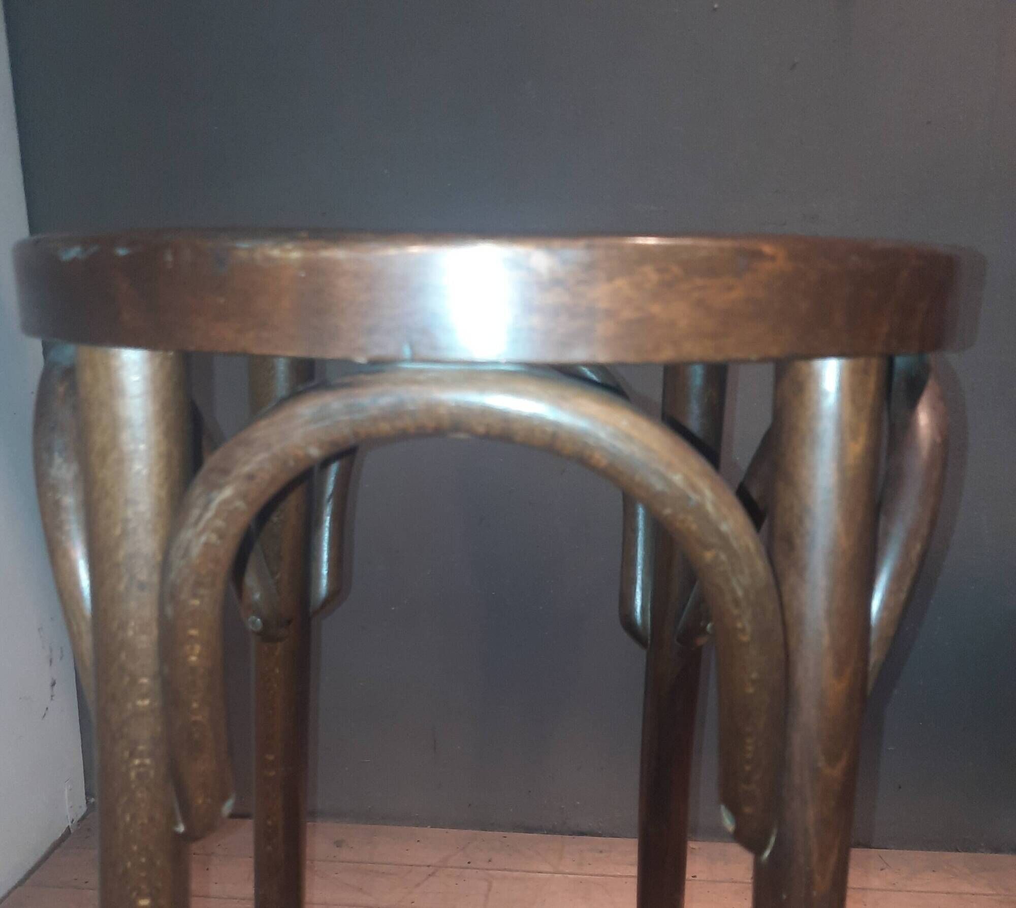 Set of 4 bar stools in "Thonet" style.