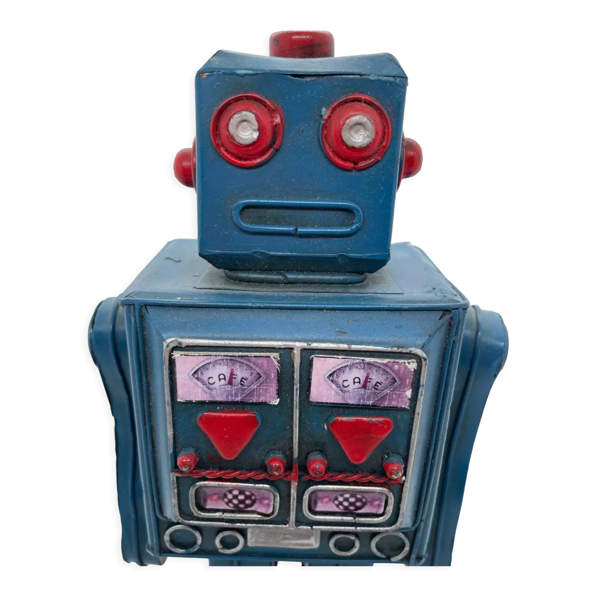 Old robot - metal/painted sheet - tin toys style - vintage