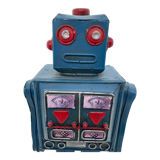 Robot ancien - métal/tôle peint - style tin toys - vintage