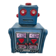 Robot ancien - métal/tôle peint - style tin toys - vintage