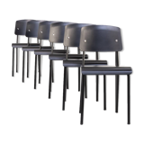 Jean Prouvé ‘Standard-SP’ dining chair for Vitra set/6