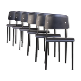 Jean Prouvé ‘Standard-SP’ dining chair for Vitra set/6