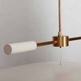 Metal pendant light produced by Lucien Gau, 1980