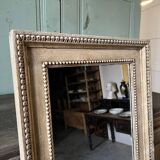 Mirror frame in patinated white painted wood