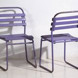 Anciennes chaises de patio violettes (c.1920). Ensemble de 2 pièces
