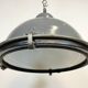 Grey Industrial Pendant Lamp with Clear Glass Cover, 1970s