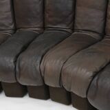 Vintage DS-600 Non stop Snake sofa by De Sede in original brown leather, 19