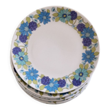6 assiettes dessert à fleurs