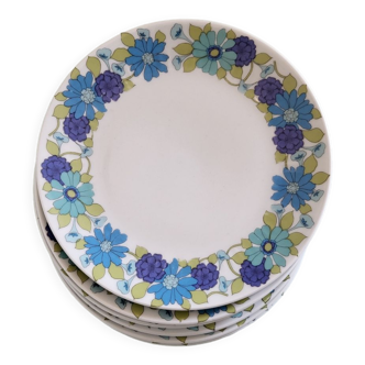 6 flower dessert plates