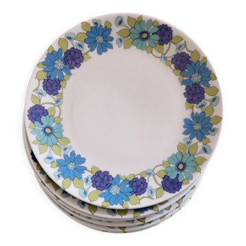 6 flower dessert plates
