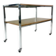 Table on wheels, laminate top and metal Eiffel legs, circa 1950