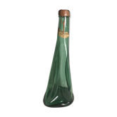 Ancienne bouteille verre moulé vert forme arrondie