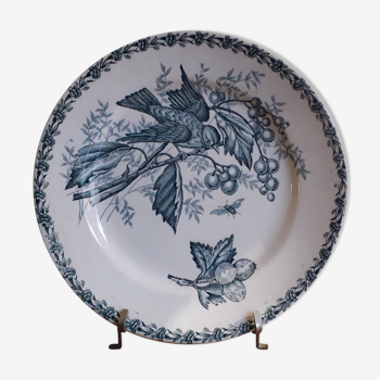 Flat plate in nimy earthenware bird decorations