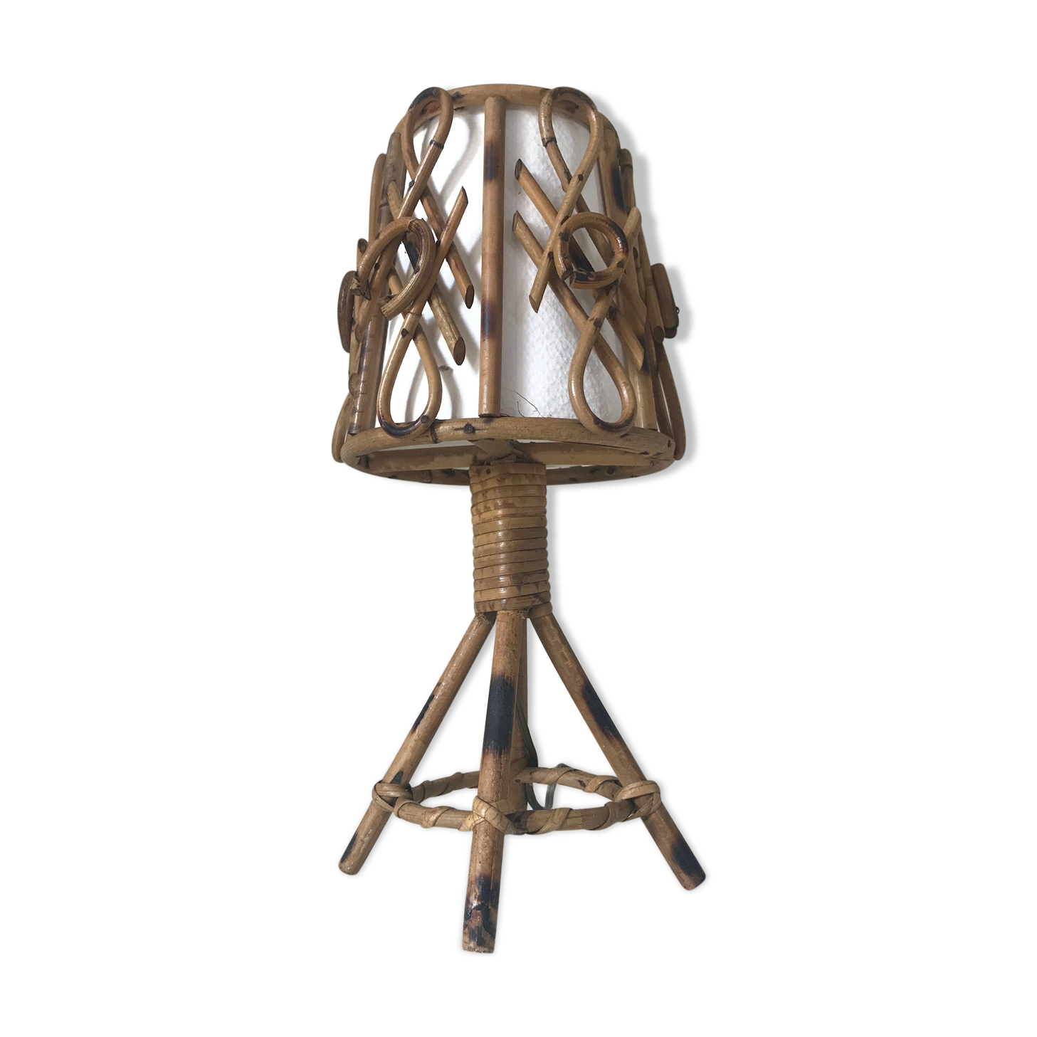 Vintage rattan lamp years 60