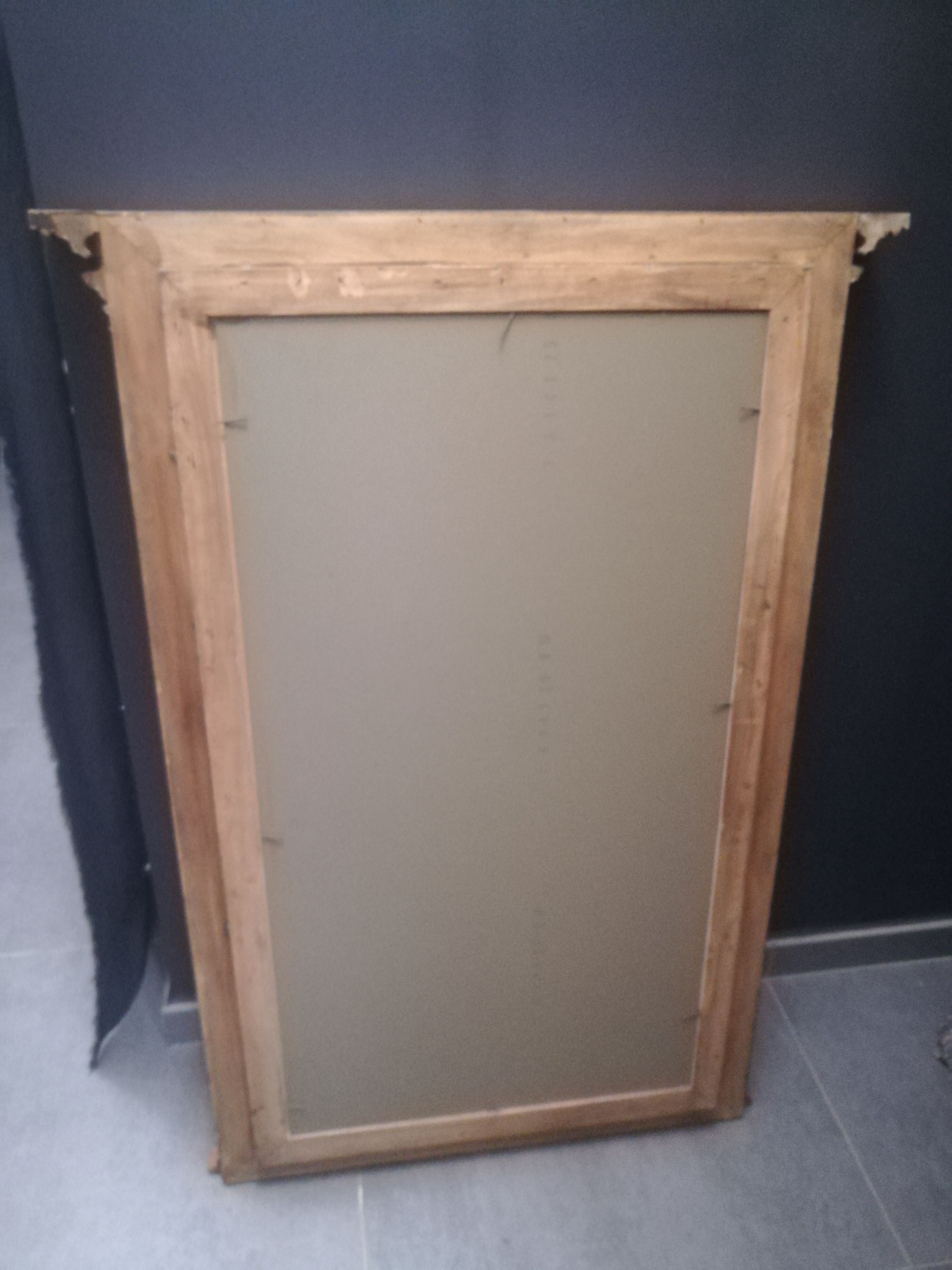 Miroir en bois et stuc polychrome 74x105cm