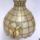 Suspension en feuille nacre et laiton vintage 1970's