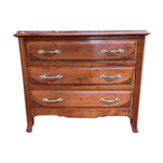 Art Nouveau cherry chest of drawers