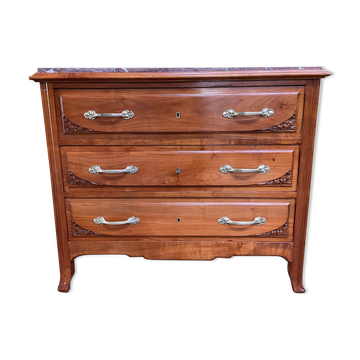 Art Nouveau cherry chest of drawers