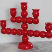 Swedish Mid Century  Five-Arm  Bobbin Candelabra