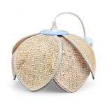 Boho chic rattan style lotus flower pendant light