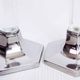 Duo of candlesticks in lucite and silver metal